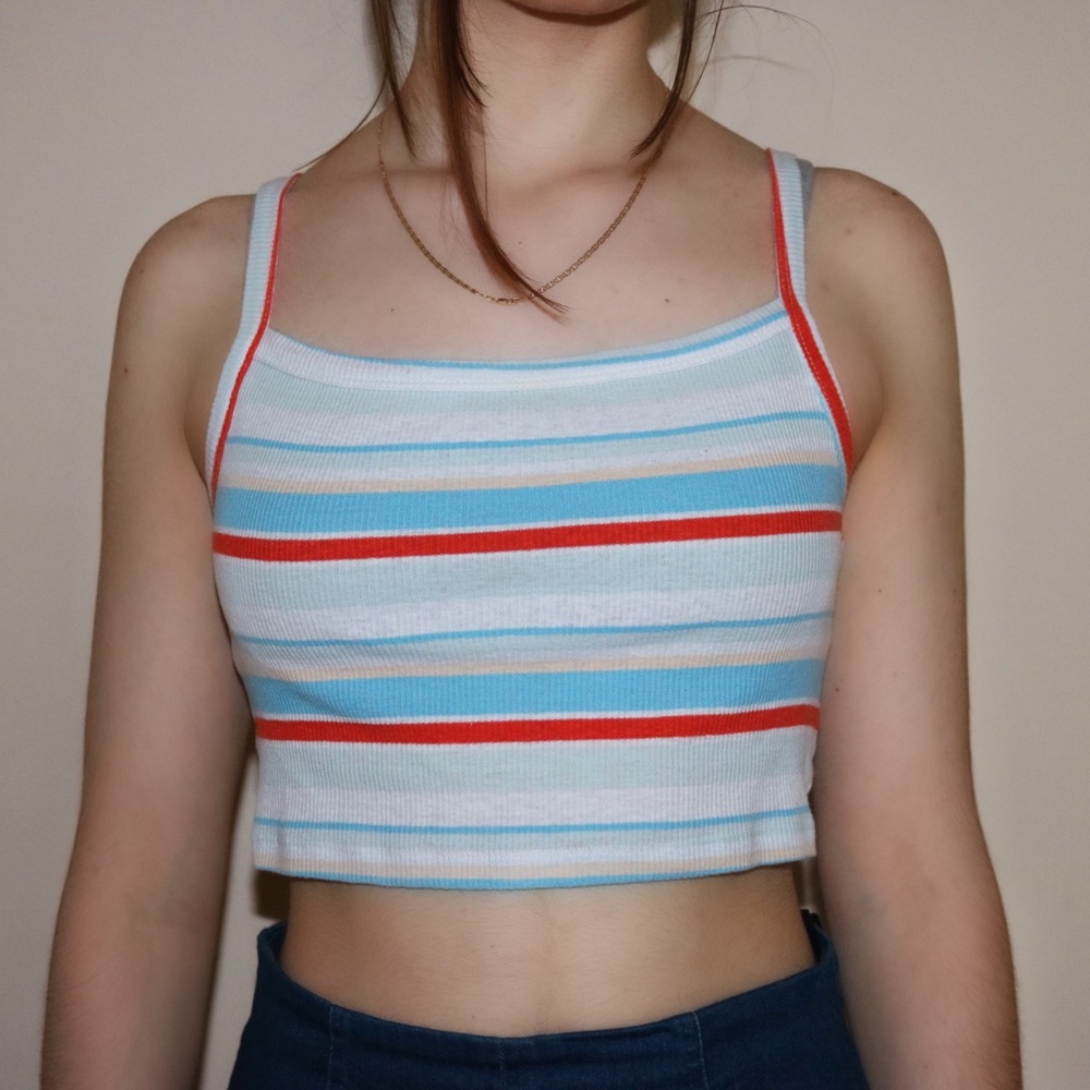 Striped Cropped Tank Top
